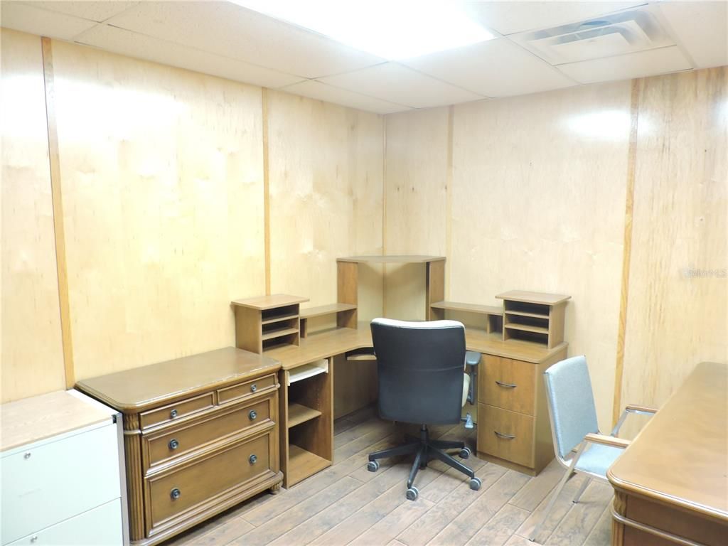 Home Office, Interior, Wood Texture Flooring, Wooden Walls