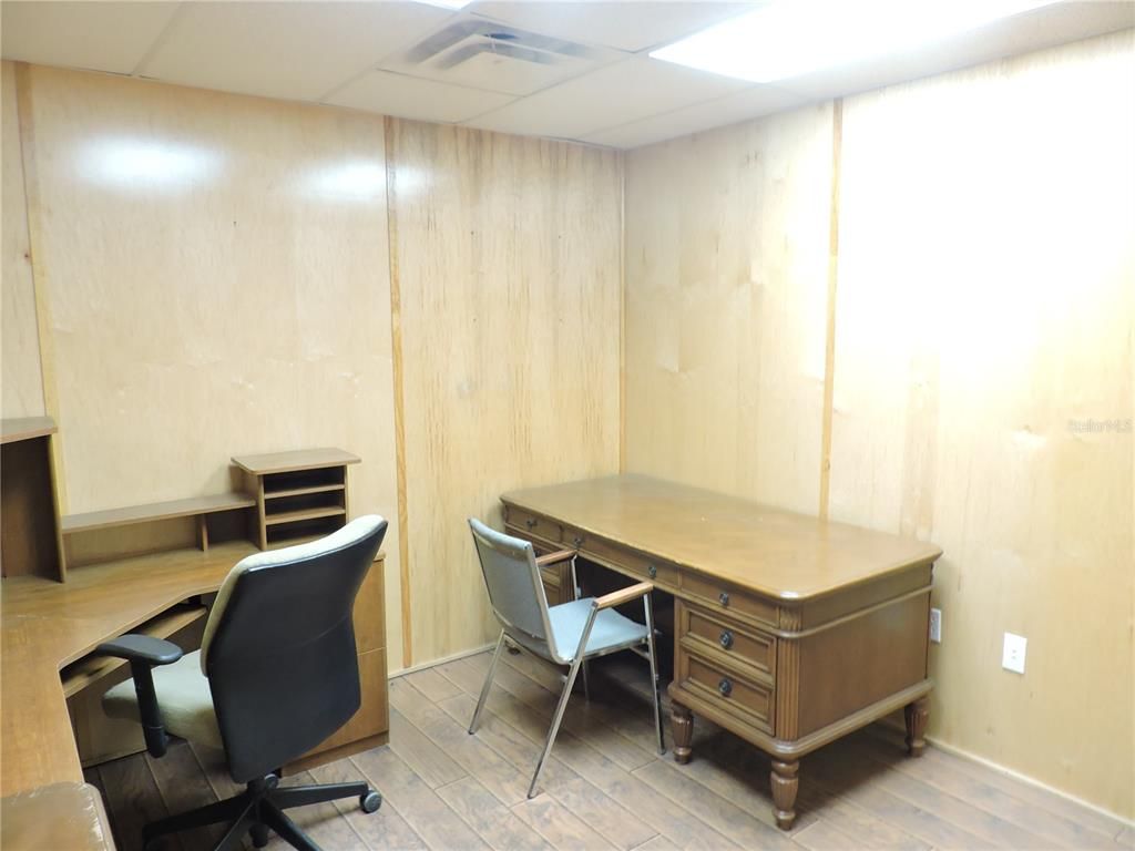 Home Office, Interior, Wood Texture Flooring, Wooden Walls