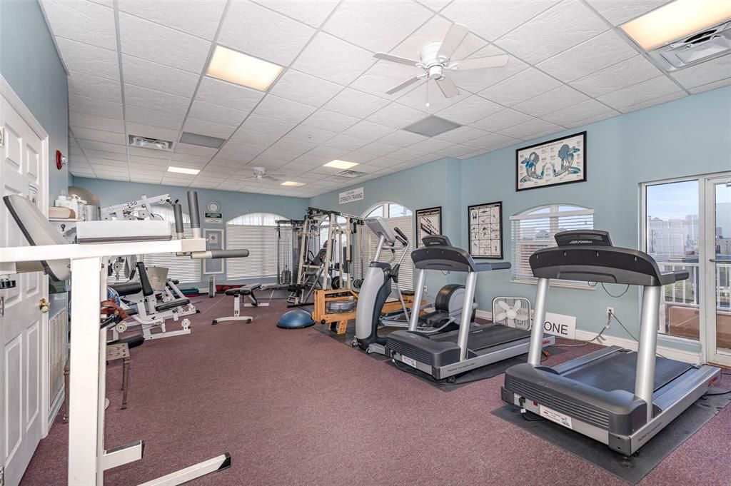 Fitness Equipment, Gym, Interior, Recessed Lighting