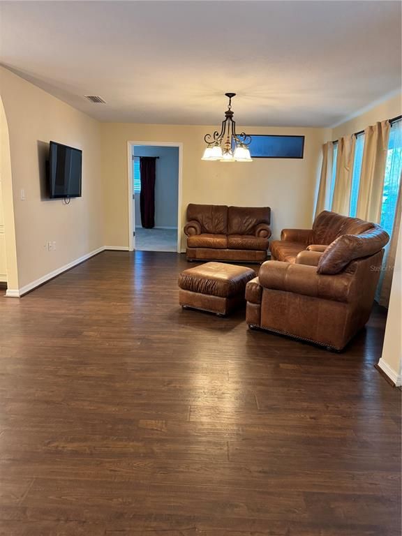 Interior, Living room, Pendant Lights, Wood Texture Flooring
