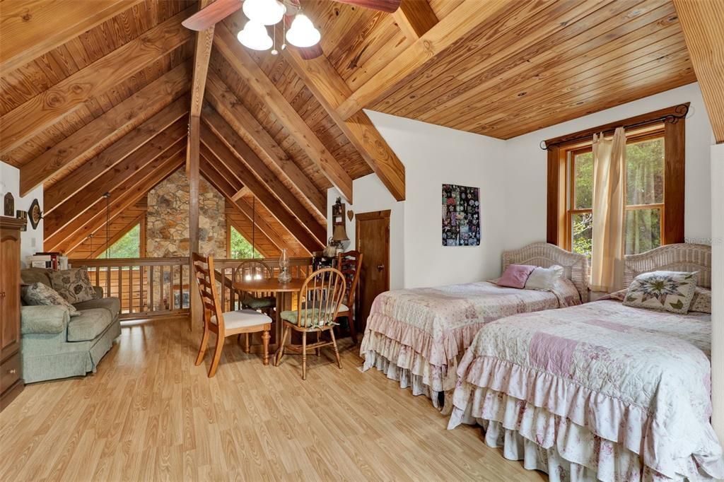 Bedroom, Interior, Wooden Beams, Wooden Ceilings, Wood Texture Flooring