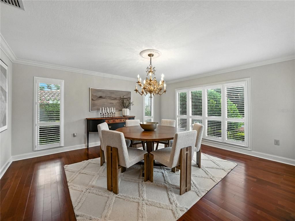 Chandelier, Dining room, Interior, Wood Texture Flooring