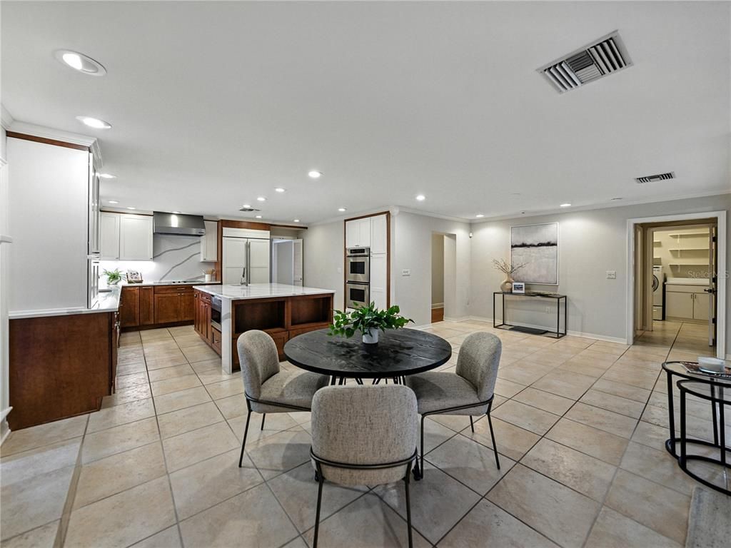 Dining room, Interior, Kitchen, Recessed Lighting, Stainless Steel Appliances