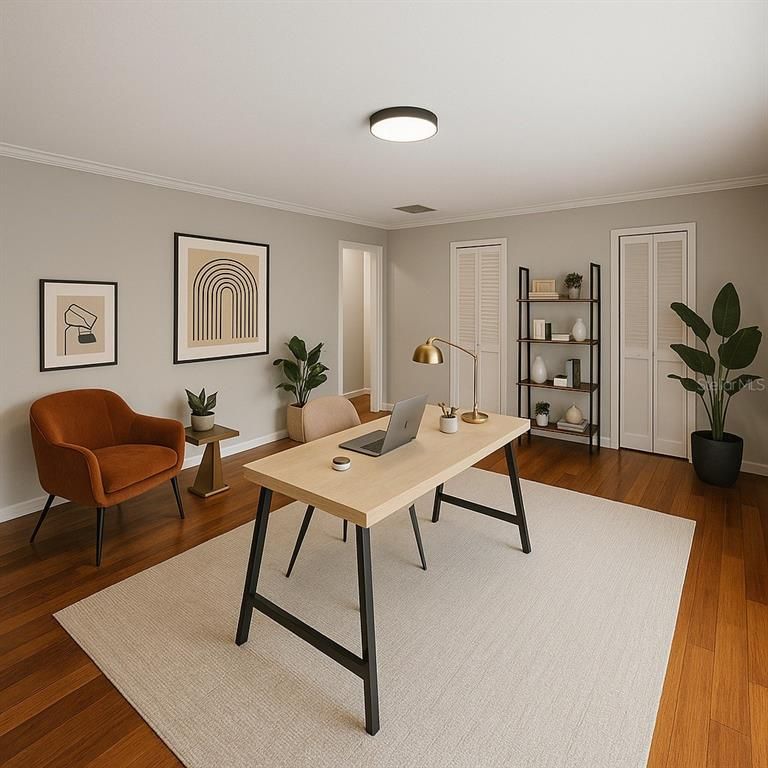 Home Office, Interior, Wood Texture Flooring