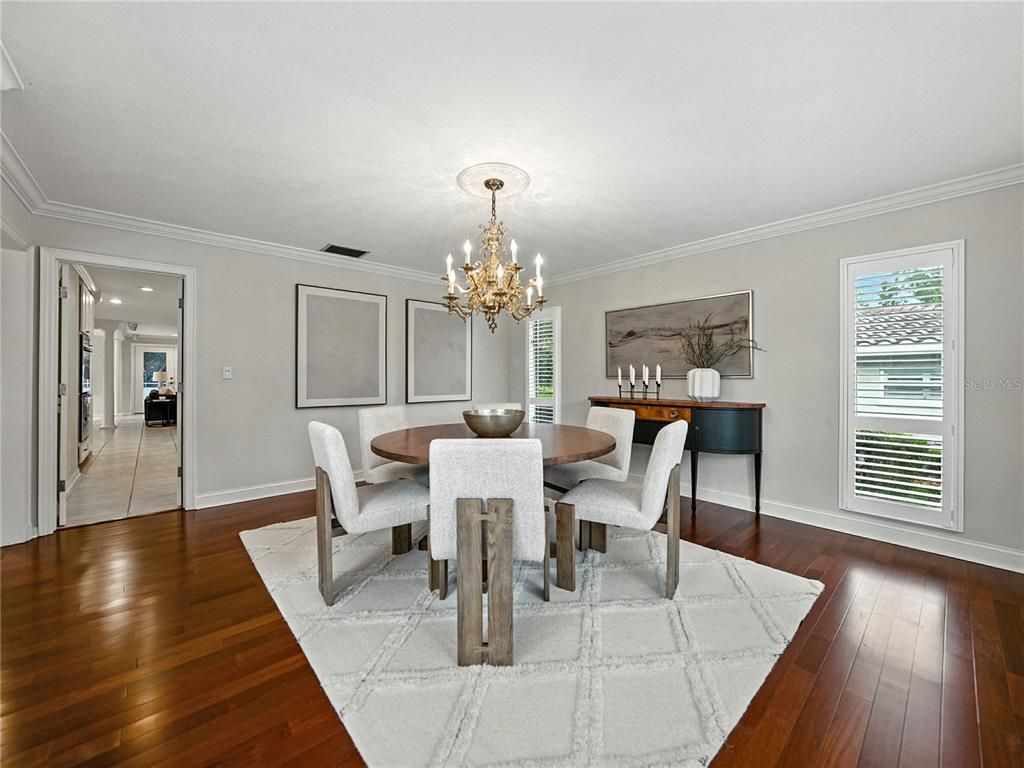 Chandelier, Dining room, Interior, Wood Texture Flooring