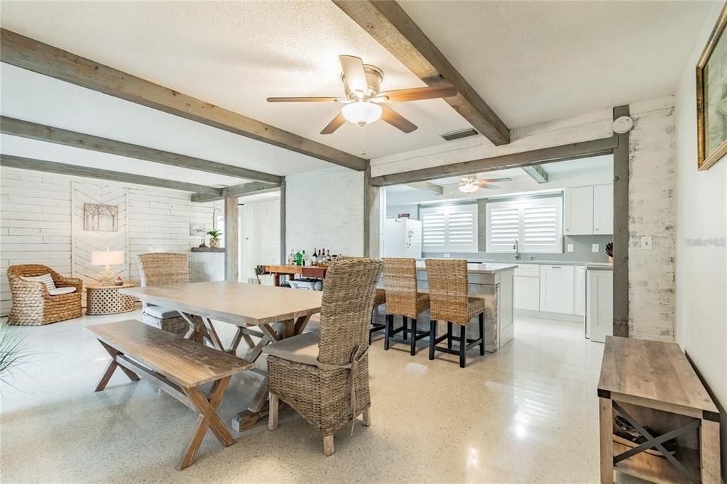 Dining room, Interior, Wooden Beams