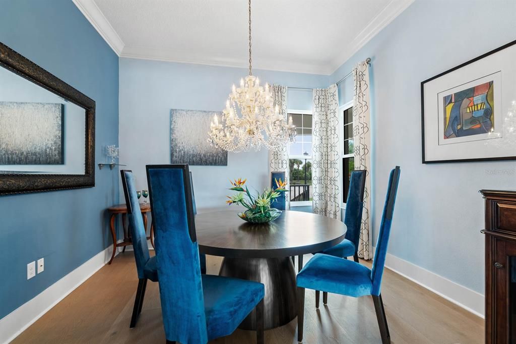 Chandelier, Dining room, Interior, Wood Texture Flooring