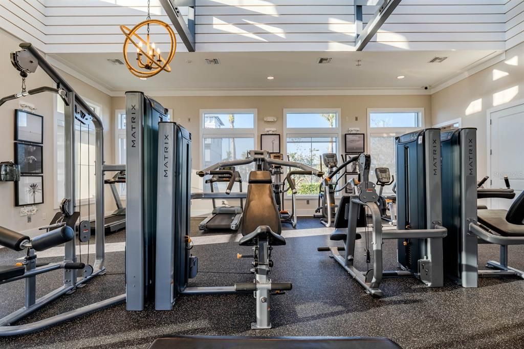 Fitness Equipment, Gym, Interior, Recessed Lighting