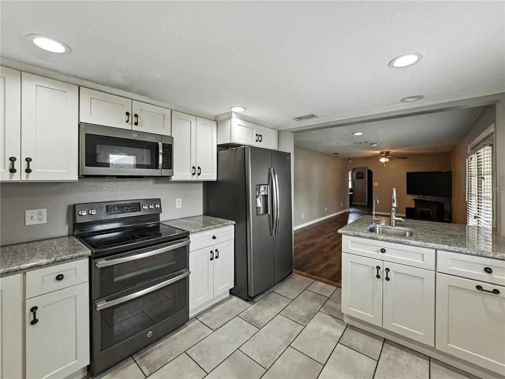 Interior, Kitchen, Recessed Lighting, Wood Texture Flooring