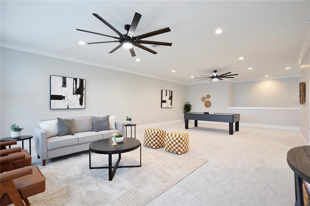 Billiard Table, Game Room, Interior, Living room, Recessed Lighting