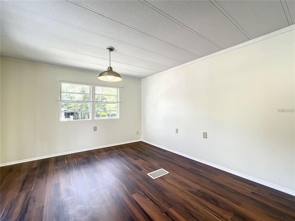 Empty room, Interior, Pendant Lights, Wood Texture Flooring