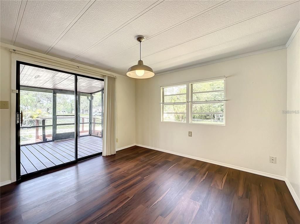 Empty room, Interior, Pendant Lights, Wood Texture Flooring