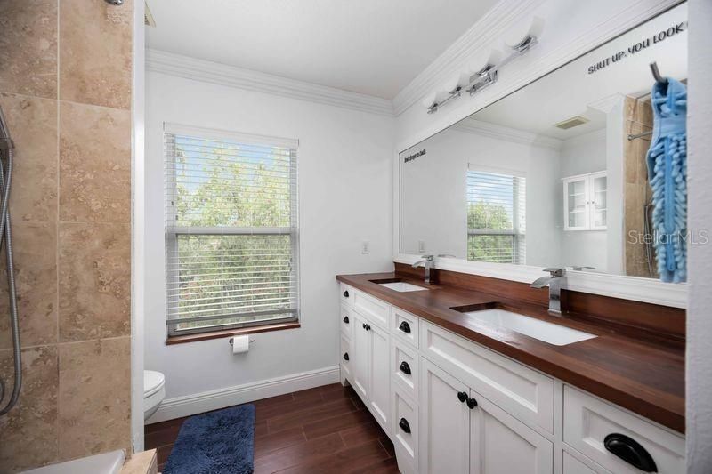 Bathroom, Dual Sink Vanities, Interior, Wood Texture Flooring