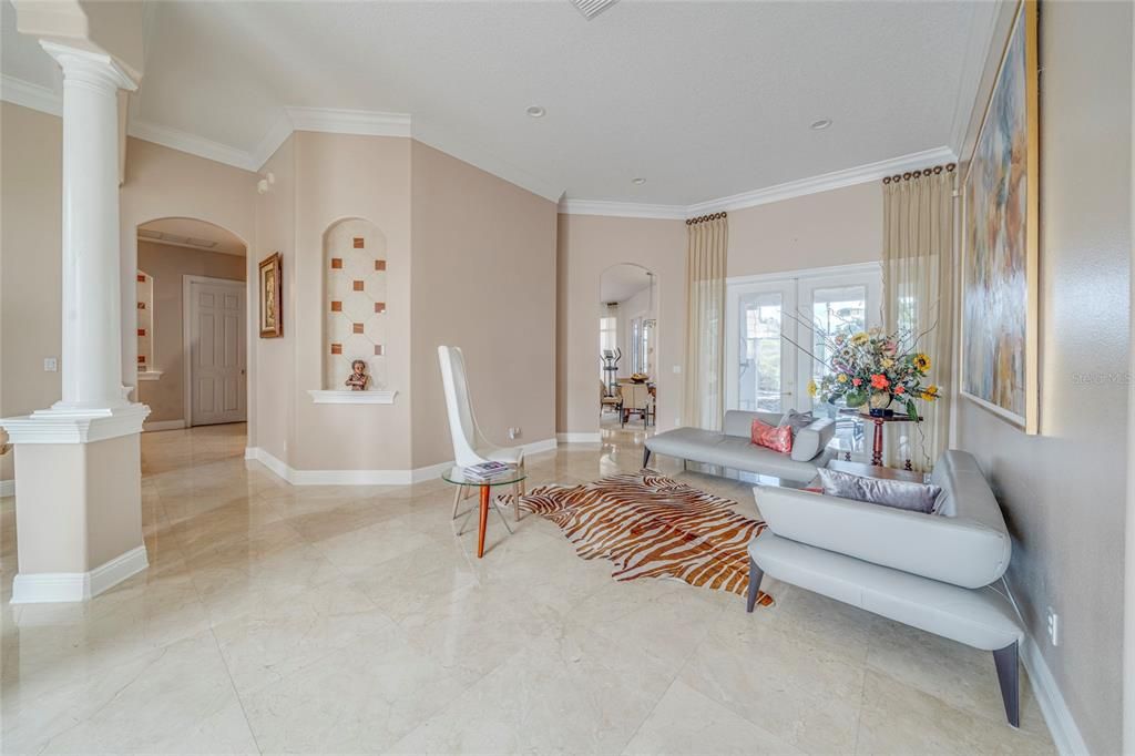 Interior, Living room, Recessed Lighting
