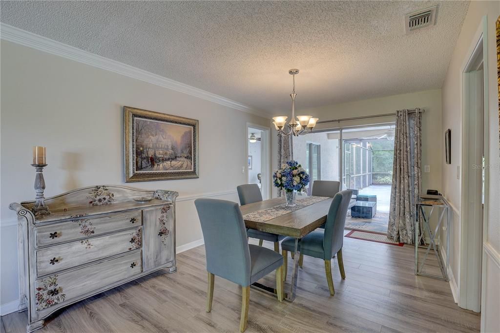 Chandelier, Dining room, Interior, Wood Texture Flooring