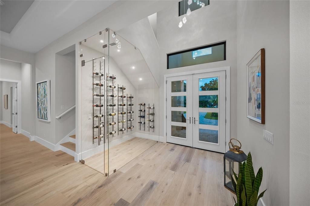 Interior, Recessed Lighting, Wine Storage, Wood Texture Flooring