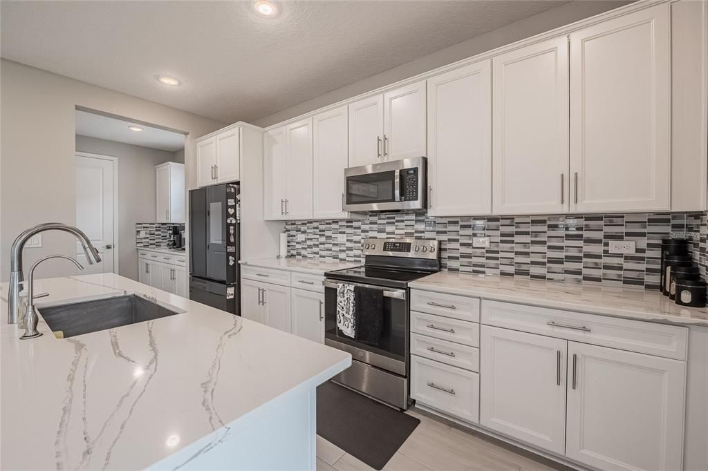 Interior, Kitchen, Recessed Lighting, Wood Texture Flooring