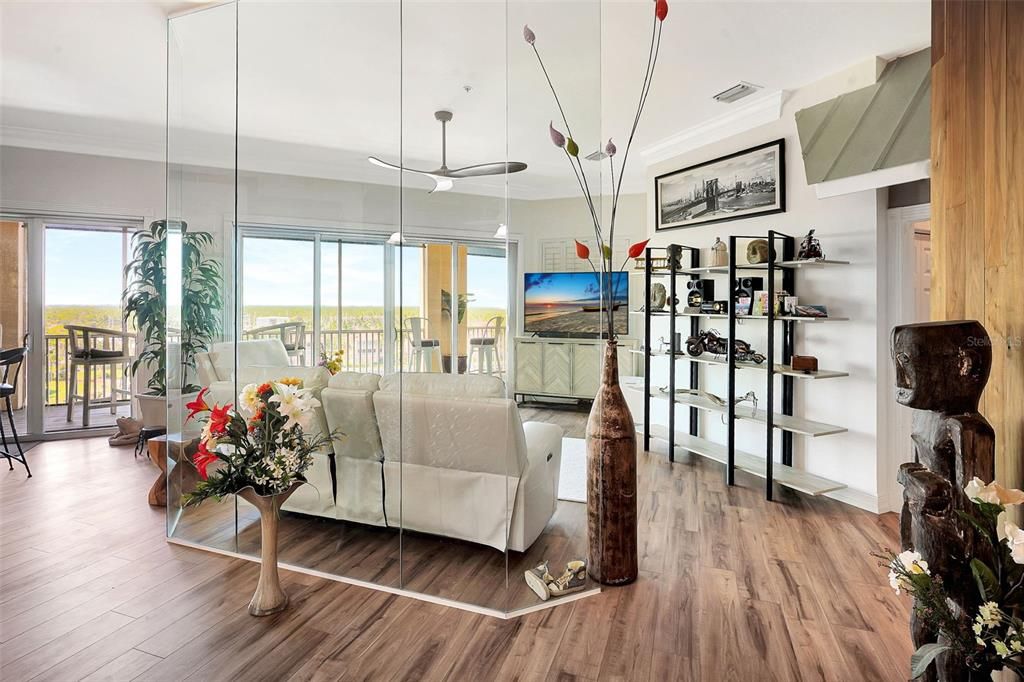 Interior, Living room, Pendant Lights, Wood Texture Flooring
