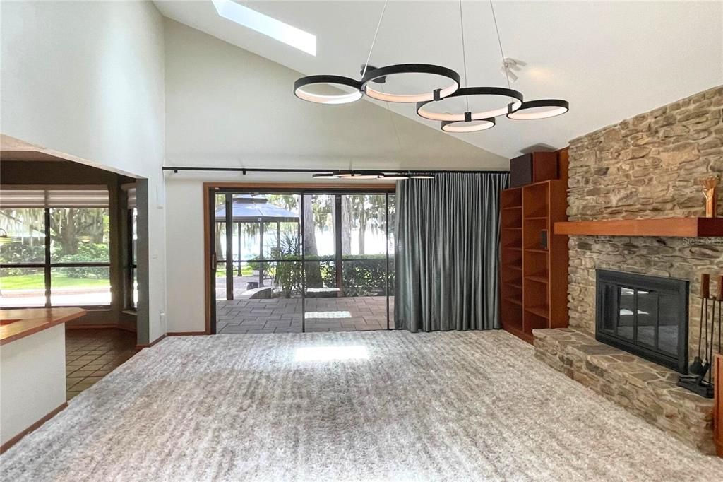 Fireplace, Interior, Pendant Lights