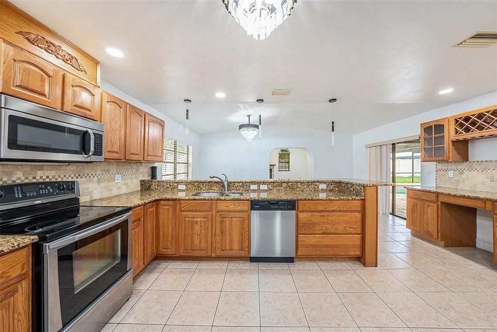 Interior, Kitchen, Pendant Lights, Recessed Lighting, Stainless Steel Appliances