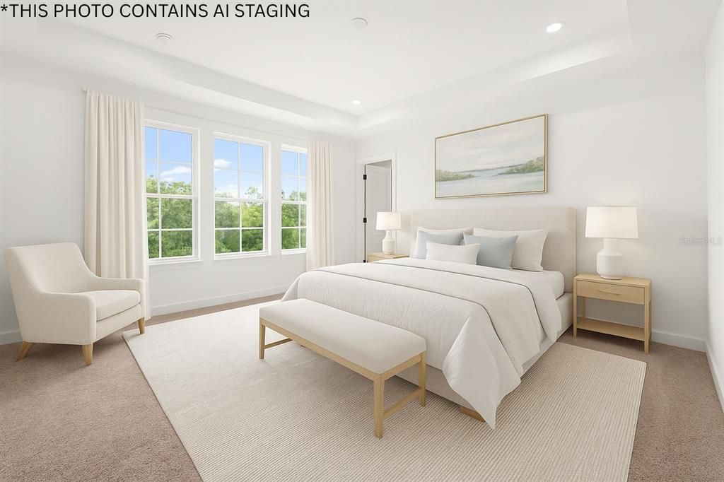 Bedroom, Interior, Recessed Lighting
