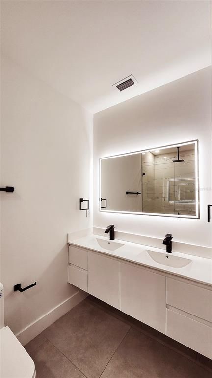Bathroom, Dual Sink Vanities, Glass Shower, Interior