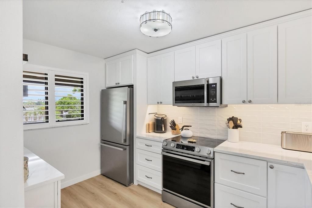 Interior, Kitchen, Stainless Steel Appliances, Wood Texture Flooring