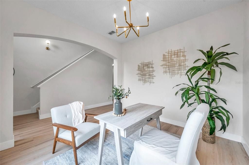 Interior, Pendant Lights, Wood Texture Flooring