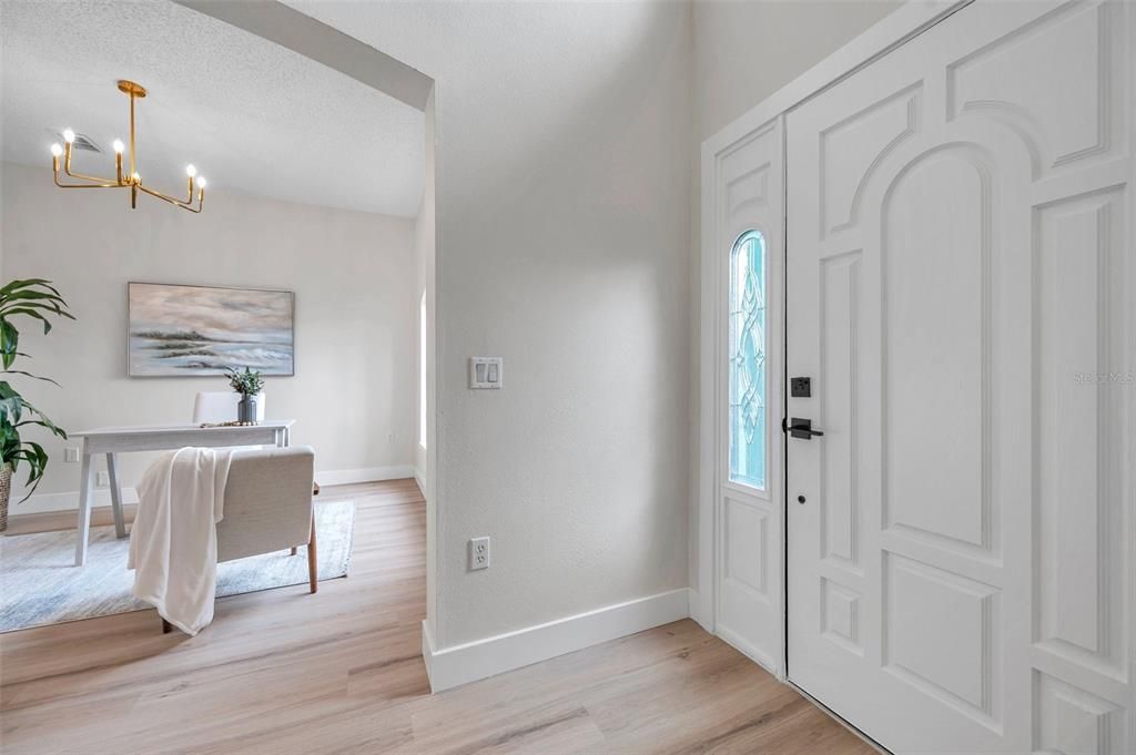 Chandelier, Interior, Wood Texture Flooring