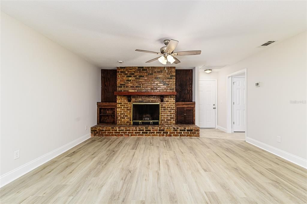 Fireplace, Interior, Stone Walls, Wood Texture Flooring