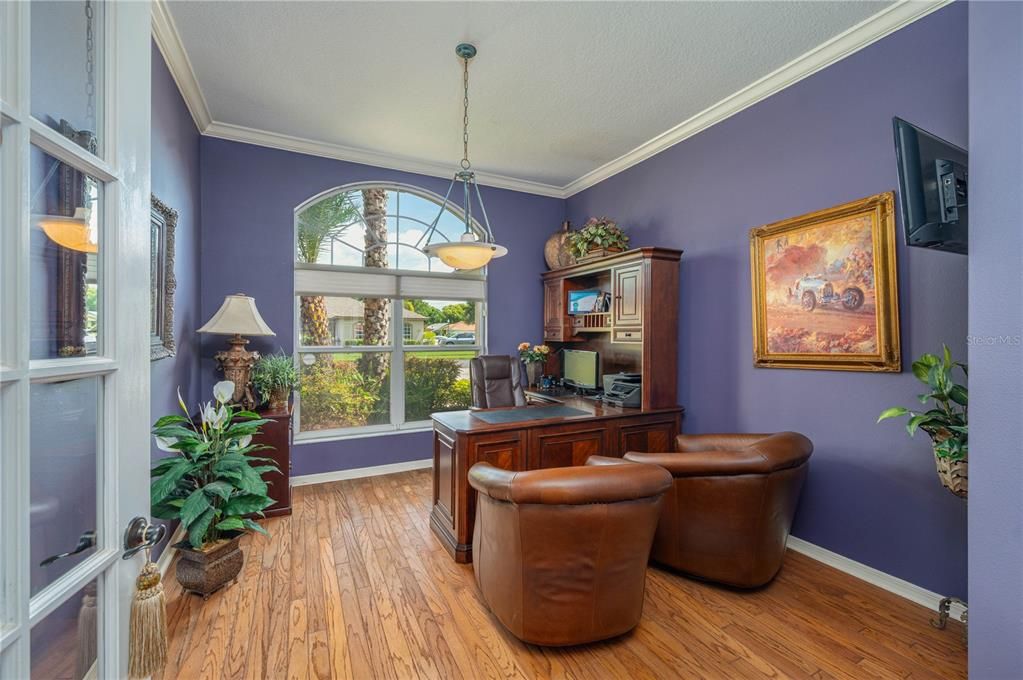 Home Office, Interior, Pendant Lights, Wood Texture Flooring