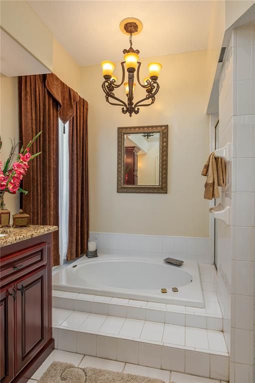 Bathroom, Chandelier, Interior