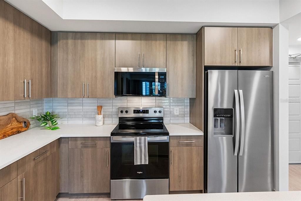 Interior, Kitchen, Stainless Steel Appliances, Wood Texture Flooring