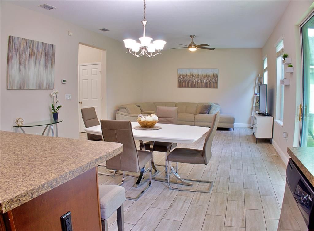 Chandelier, Dining room, Interior, Wood Texture Flooring