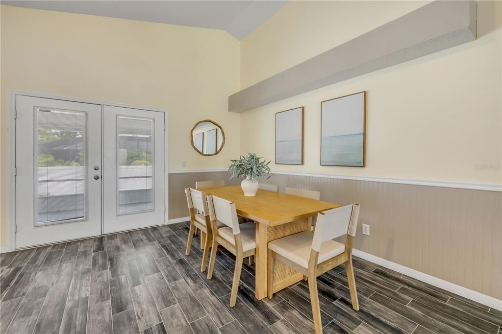 Dining room, Interior, Wood Texture Flooring
