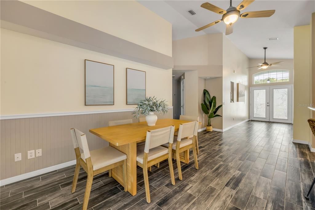 Dining room, Interior, Wood Texture Flooring