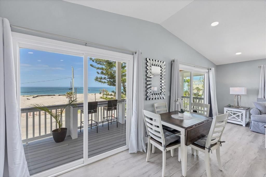 Dining room, Interior, Recessed Lighting, Water, Wood Texture Flooring