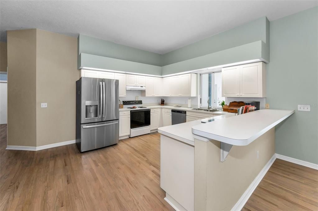 Interior, Kitchen, Wood Texture Flooring