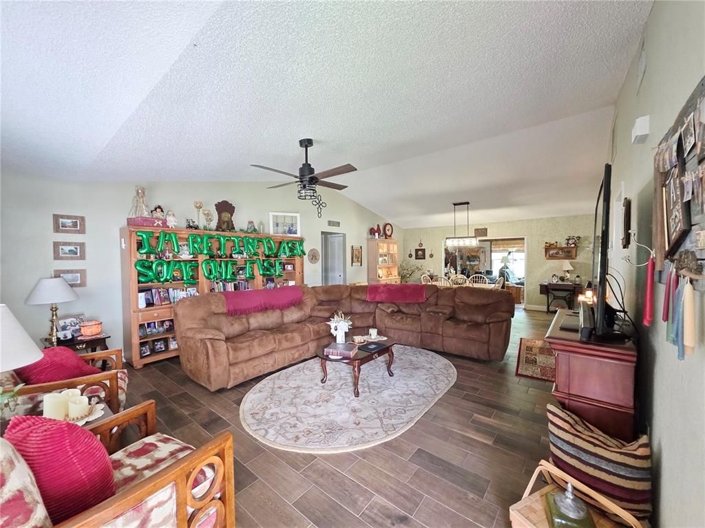 Interior, Living room, Pendant Lights, Wood Texture Flooring
