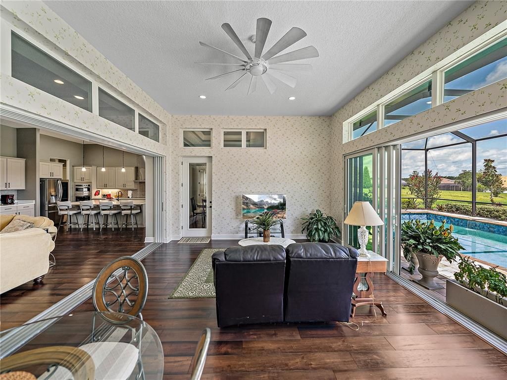 Interior, Kitchen, Living room, Pendant Lights, Recessed Lighting, Stainless Steel Appliances, Wood Texture Flooring