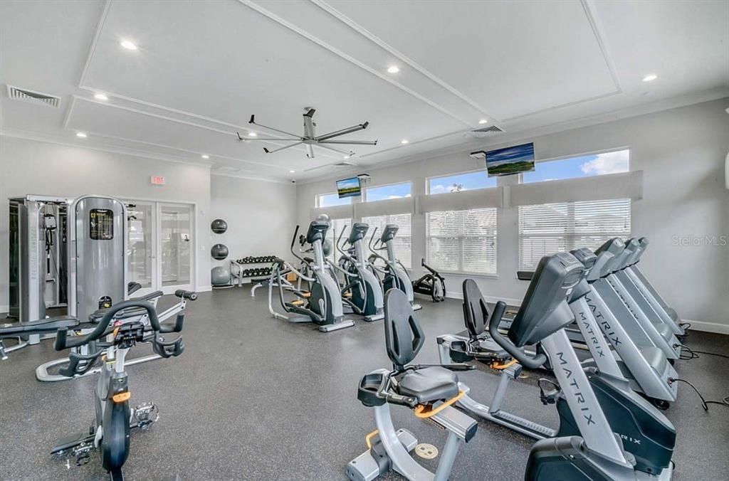 Fitness Equipment, Gym, Interior, Pendant Lights, Recessed Lighting
