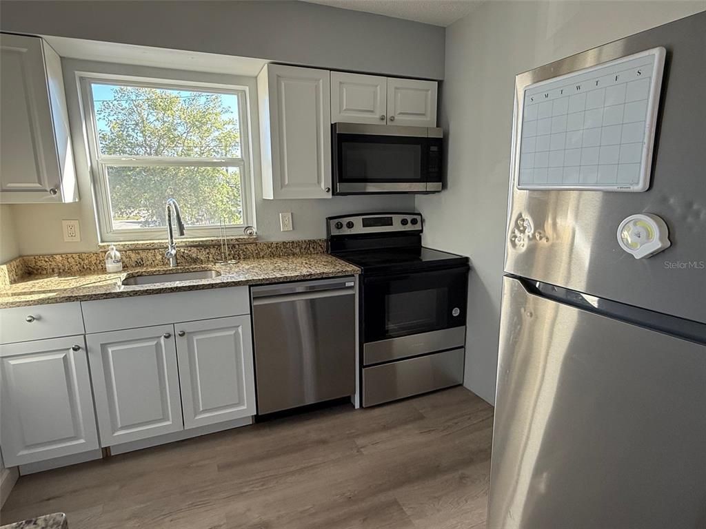 Interior, Kitchen, Stainless Steel Appliances, Wood Texture Flooring