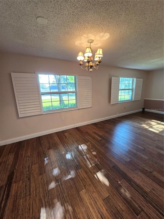 Chandelier, Empty room, Interior, Wood Texture Flooring