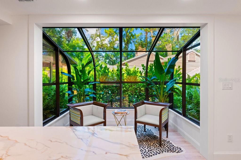 Glass Ceilings, Interior, Sun Room, Wood Texture Flooring