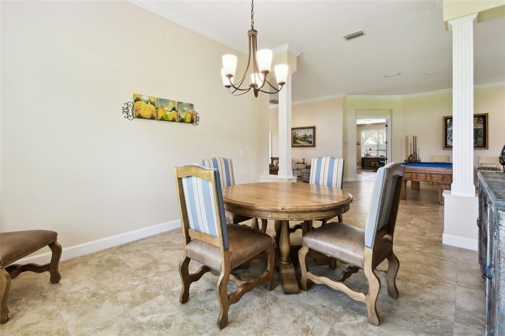 Billiard Table, Chandelier, Dining room, Game Room, Interior