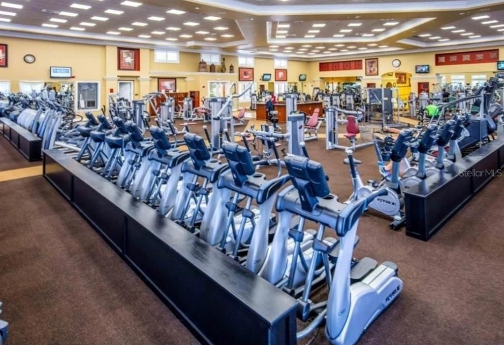 Fitness Equipment, Gym, Interior, Recessed Lighting