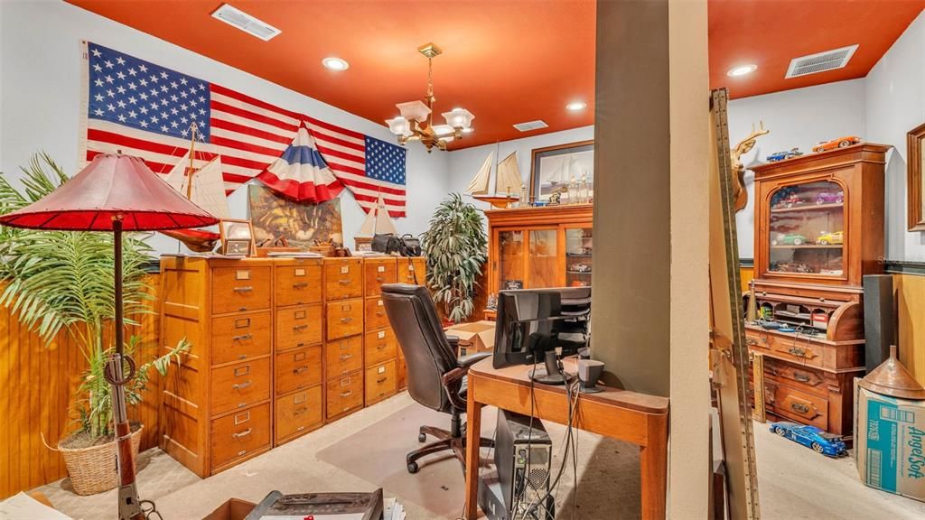 Chandelier, Home Office, Interior, Recessed Lighting