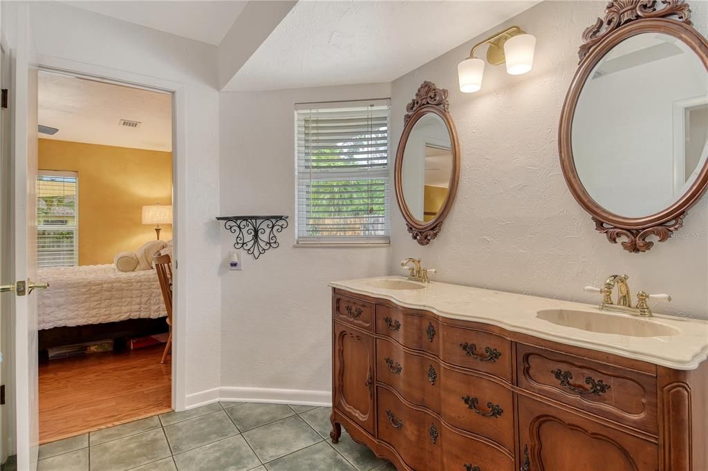 Bathroom, Bedroom, Dual Sink Vanities, Interior, Wood Texture Flooring
