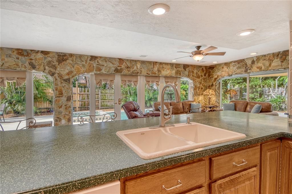 Interior, Recessed Lighting, Stone Walls