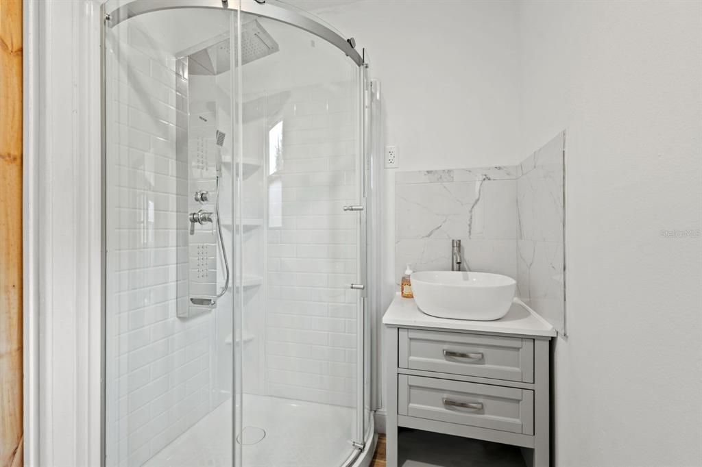 Bathroom, Glass Shower, Interior, Marble Walls